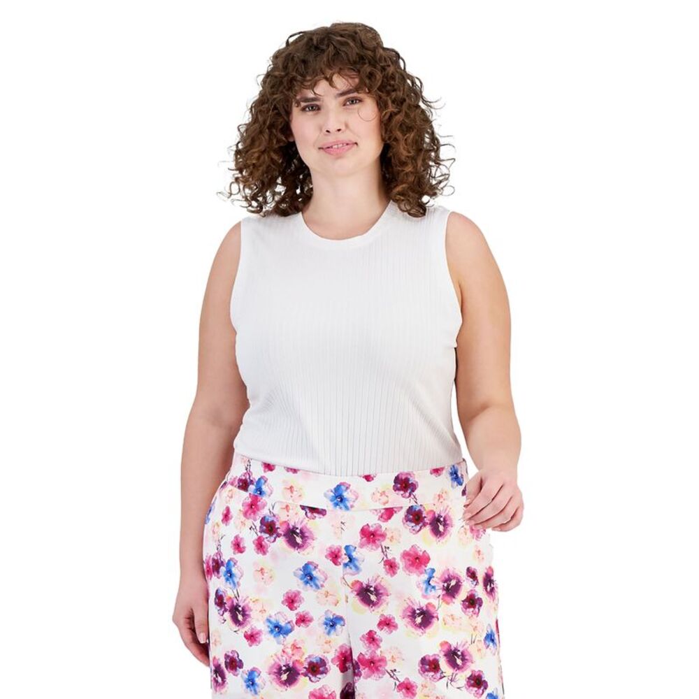 Plus Size Sleeveless Ribbed Tank Top